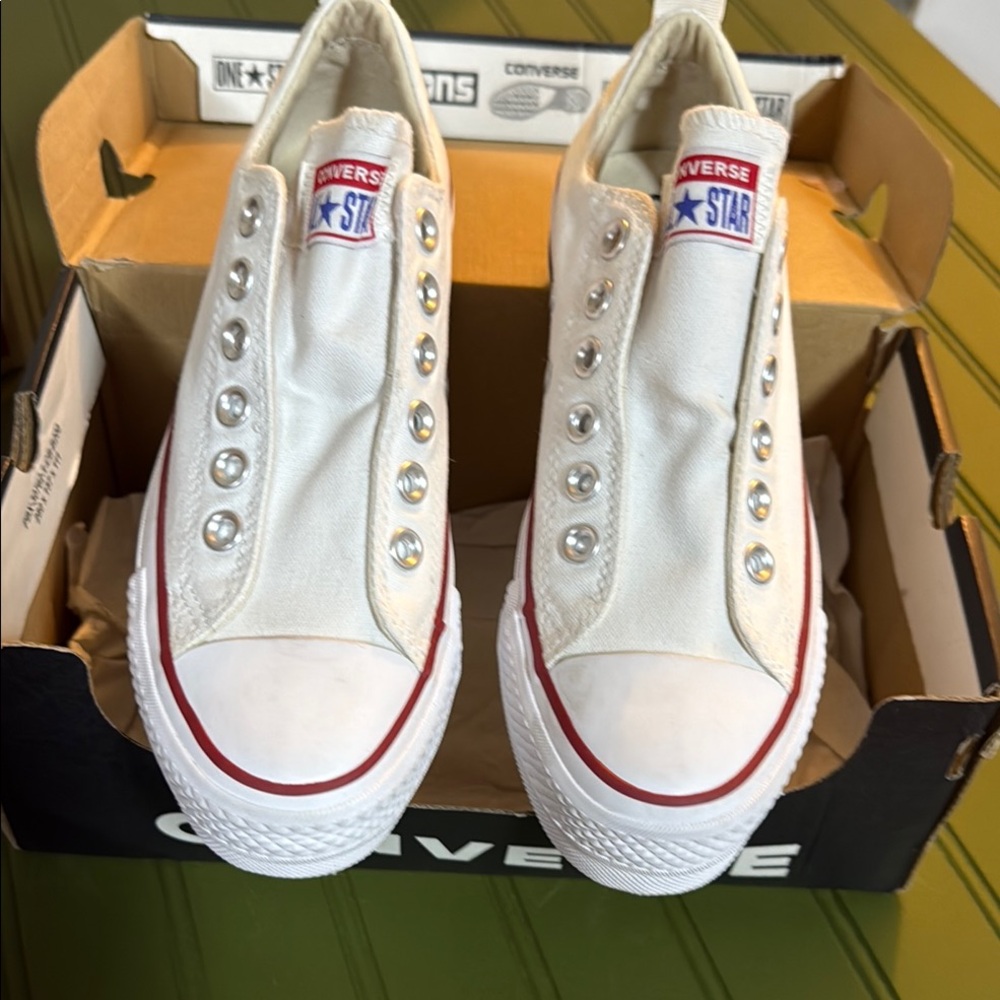 Converse White Slip-On Sneakers